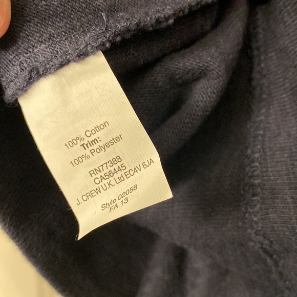 J. Crew Peter Pan Collar 100% Cotton Sweater | Navy/Black - Picture 7 of 7